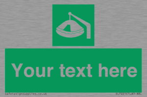 Custom sign Safe condition Davit-launched liferaft